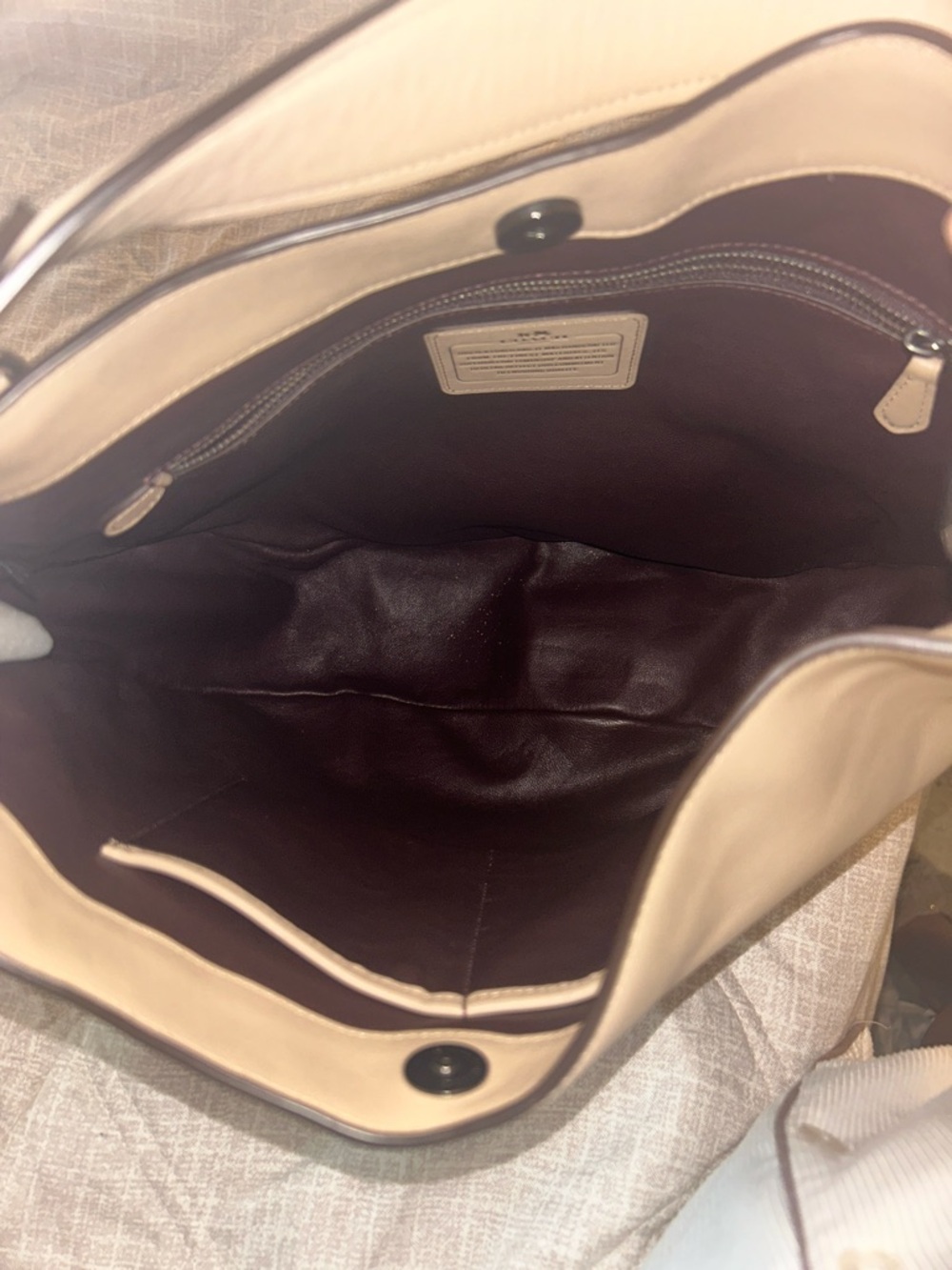 Coach Tan Shoulder Bag with Brass Hardware - Picture 9 of 10